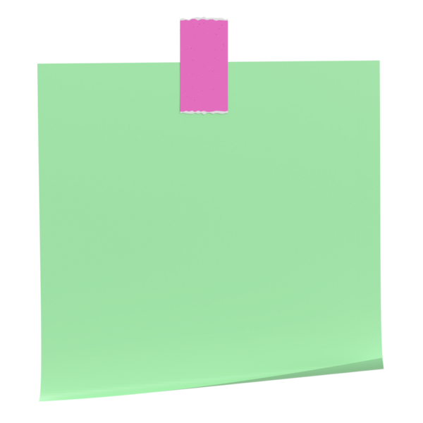 Üç boyutlu not kağıdı. Yapışkan bir not. 3B illüstrasyon.