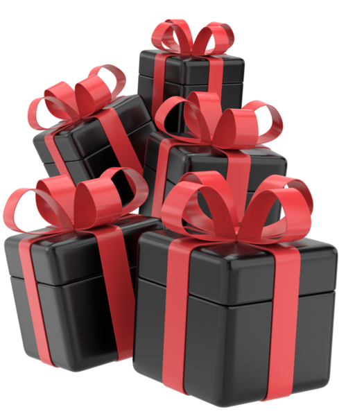 Kara Cuma için 3 boyutlu hediye kutusu. 3B illüstrasyon.