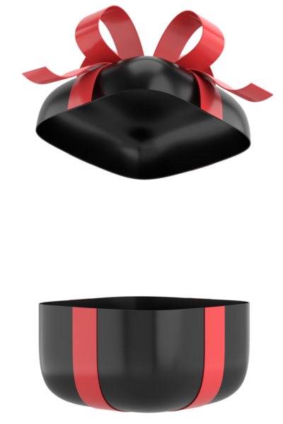 Hediye Kutusu açıldı. Üç boyutlu hediye kutusu. 3B illüstrasyon.