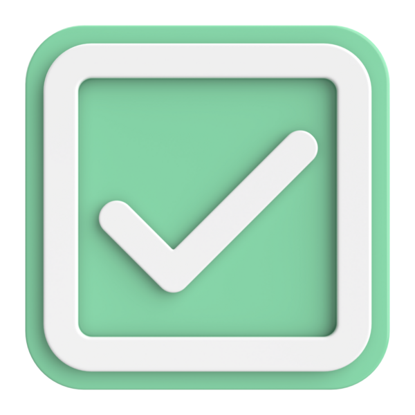 3 boyutlu onay kutusu. İşaretle. 3B illüstrasyon.