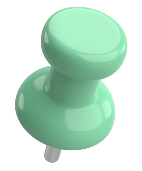 Pimi çek. Çizim iğnesi. Üç boyutlu pim. 3B illüstrasyon.