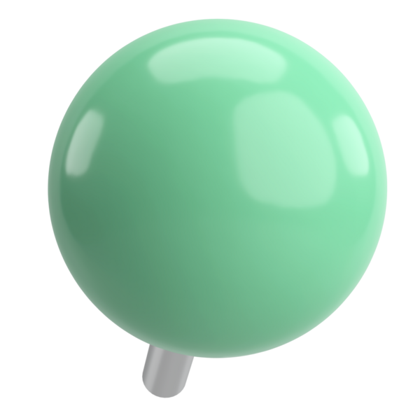 Pimi çek. Çizim iğnesi. Üç boyutlu pim. 3B illüstrasyon.