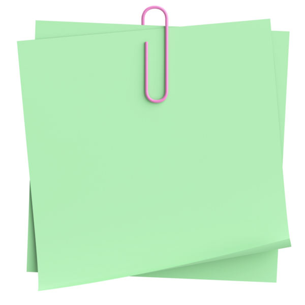 Üç boyutlu not kağıdı. Yapışkan bir not. 3B illüstrasyon.