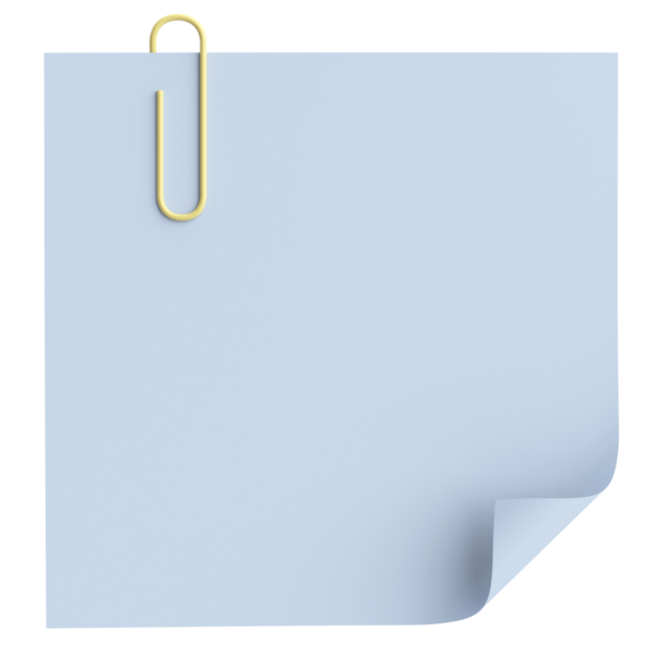 Üç boyutlu not kağıdı. Yapışkan bir not. 3B illüstrasyon.