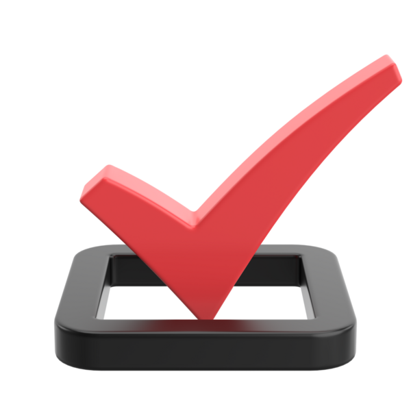 3 boyutlu onay kutusu. İşaretle. 3B illüstrasyon.