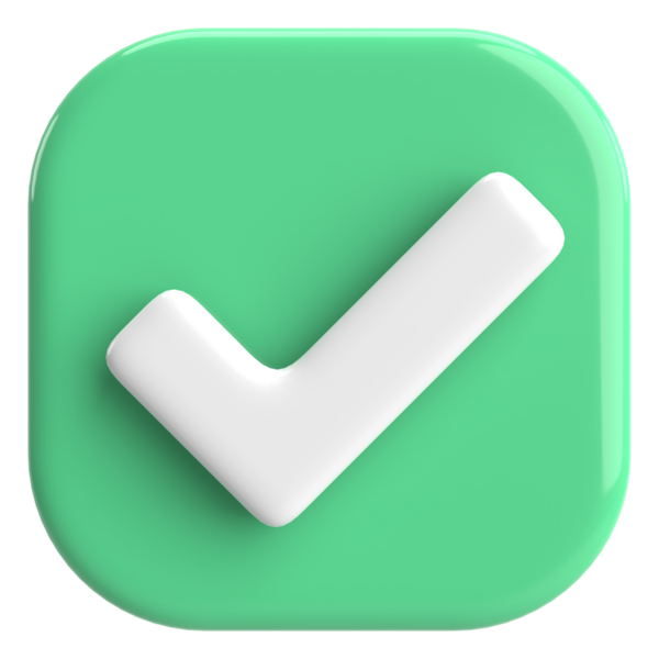 3 boyutlu onay kutusu. İşaretle. 3B illüstrasyon.