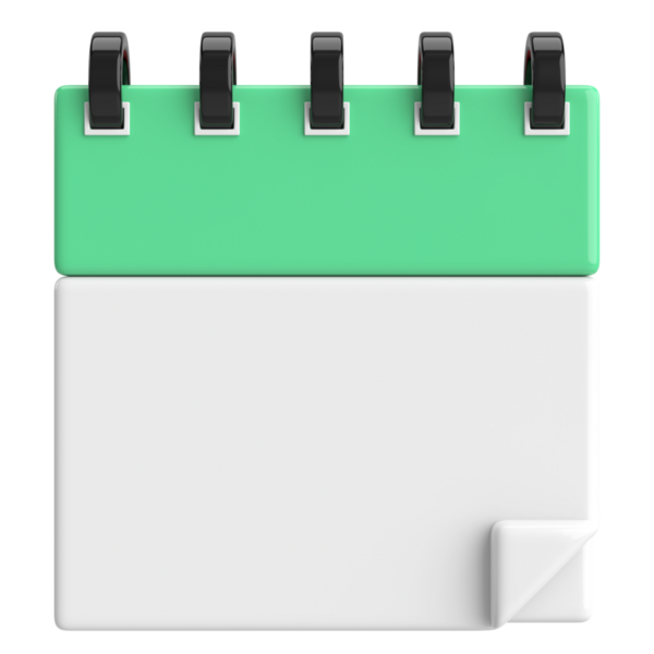 Boş takvim. Üç boyutlu takvim. 3B illüstrasyon.