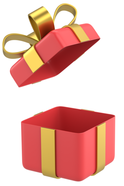 Hediye Kutusu açıldı. Üç boyutlu hediye kutusu. 3B illüstrasyon.