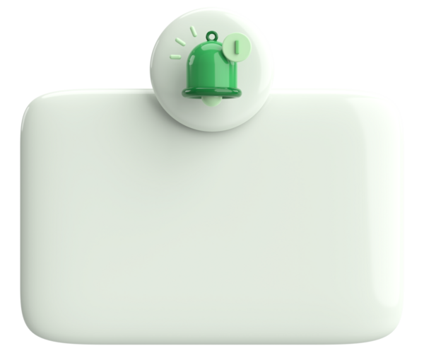 Üç boyutlu uyarı kutusu. 3B illüstrasyon.