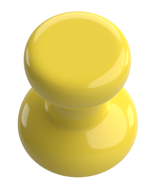 Pimi çek. Çizim iğnesi. Üç boyutlu pim. 3B illüstrasyon.