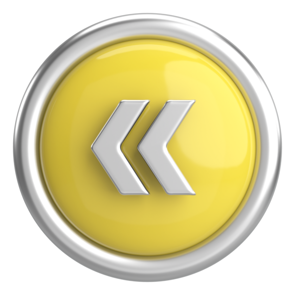 Önceki düğme. Arka düğme. 3B illüstrasyon.