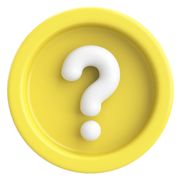 Soru işareti işareti. 3B illüstrasyon.