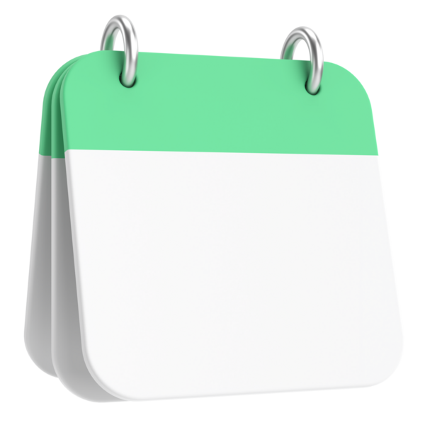 Boş takvim. Üç boyutlu takvim. 3B illüstrasyon.