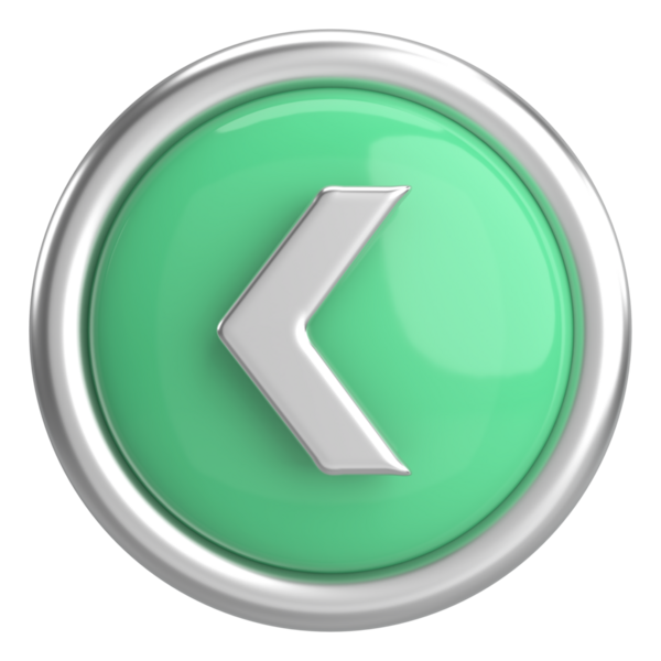 Önceki düğme. Arka düğme. 3B illüstrasyon.