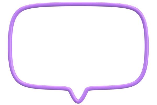 Konuşma balonu. Mesaj kutusu. 3B illüstrasyon.