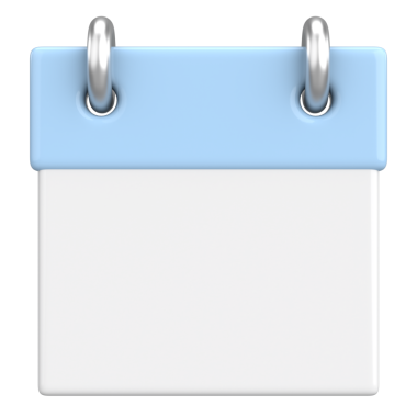 Boş takvim. Üç boyutlu takvim. 3B illüstrasyon.