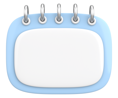 Boş takvim. Üç boyutlu takvim. 3B illüstrasyon.