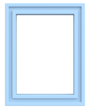 Resim çerçevesi. Portre çerçevesi. 3B illüstrasyon.