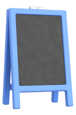 Bir Gıda Ekran Tahtasının 3B Görünümü.