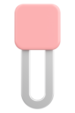 Kağıt Kıskacının 3B illüstrasyonu.