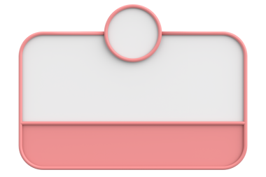 Diyalog kutusunun 3 boyutlu çizimi. Bildirim kutusu.