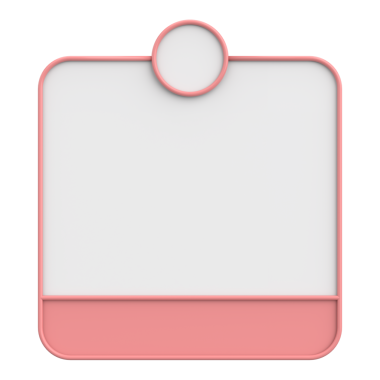 Diyalog kutusunun 3 boyutlu çizimi. Bildirim kutusu.