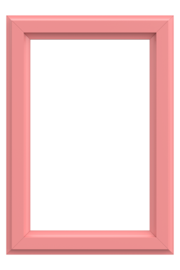Resim çerçevesi. Portre çerçevesi. 3B illüstrasyon.