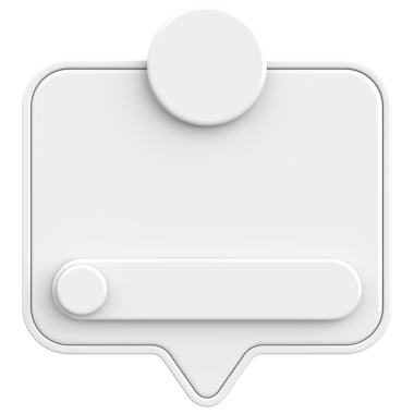 Diyalog kutusunun 3 boyutlu çizimi. Bildirim kutusu.