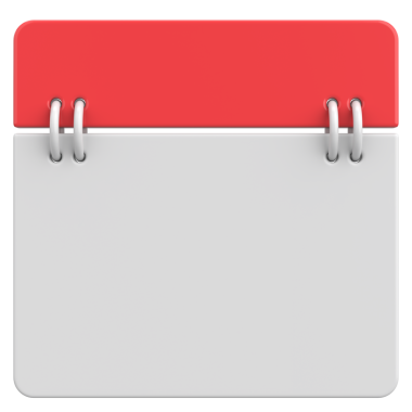 Boş takvim. Üç boyutlu takvim. 3B illüstrasyon.