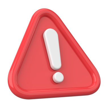 Uyarı işareti. Ünlem işareti. 3B illüstrasyon.