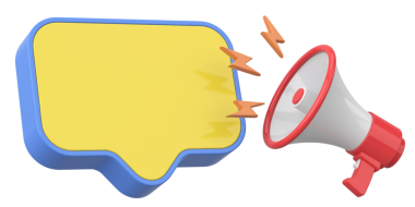 Magafonlu Bildiri Kutusu. 3B Görüntü.