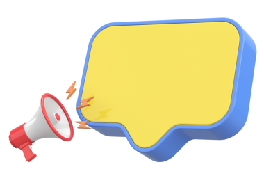 Magafonlu Bildiri Kutusu. 3B Görüntü.