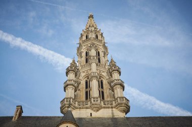 28-10-2014 Brüksel, Belçika - Brüksel Belediye Binası açık bir günde arkadan izlendi