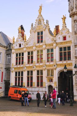 30-10-2014 Brussels, Belgium - The stunning facade of the Brugse Vrije (Liberty of Bruges) building clipart