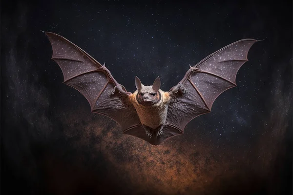 Bat on the background of the night sky