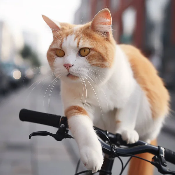 stock image Cute kitty sitting on the street