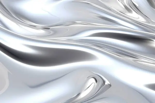 stock image A modern, striking abstract design with elegant silver waves, ideal for various backgrounds and textures