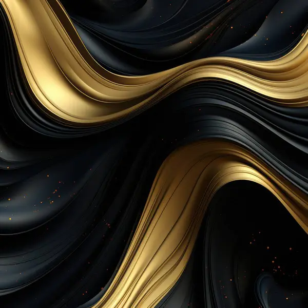 stock image This stunning abstract design showcases beautifully flowing waves crafted in captivating black and gold tones