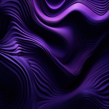 An enchanting and mesmerizing abstract background with beautifully flowing purple waves set against a dark surface clipart