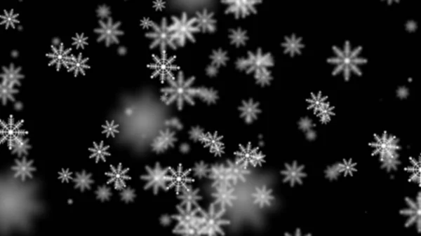 Neve Ilustração Christal Sobre Fundo Preto Olho Agradável Imagem Inverno — Fotografia de Stock