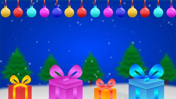Weihnachten Hintergrund Mit Weihnachtsbaum Und Schnee Weihnachtswunsch Illustration — Stockfoto