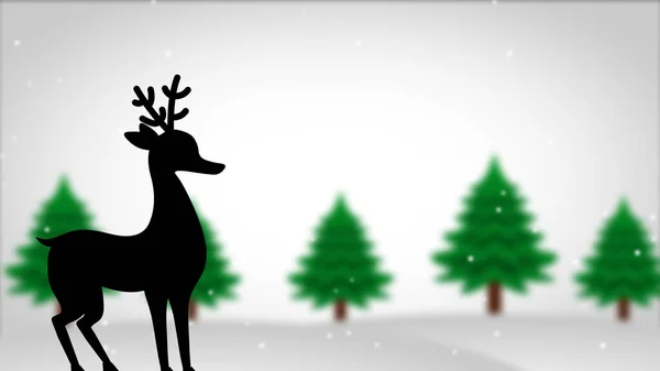 Deer Standing Blur Christmas Background Image New Year Celebration — Stock Photo, Image