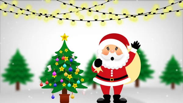 Vánoční Pozadí Domovem Sníh Santa Claus Obrázek Vánoční Oslavy — Stock fotografie