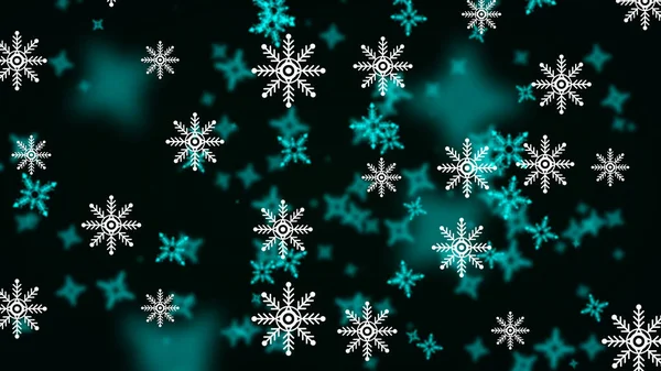 Snow Christal Ilustración Sobre Fondo Negro Ojo Agradable Imagen Invierno — Foto de Stock