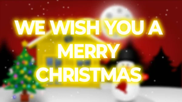 Życzymy Wesołych Świąt Słowo Rozmytym Tle Bożego Narodzenia — Zdjęcie stockowe