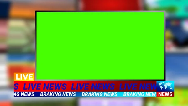 news green screen background illustration image on blur background. concept for daily news updates.