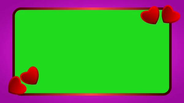 heart frame in green screen for love event and marriage.