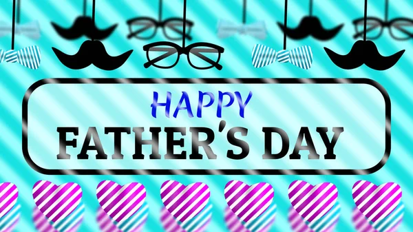 happy father\'s day illustration image with swinging goggles, muchtech and bow tie.