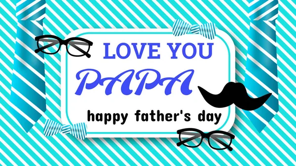 father\'s day greetings card with tie, goggles muchtech and bow tie. father\'s day celebration concept.