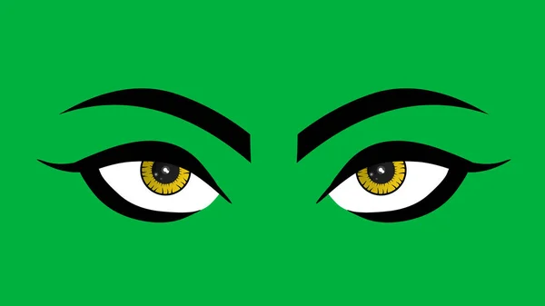 beautiful women eye icon on green screen.